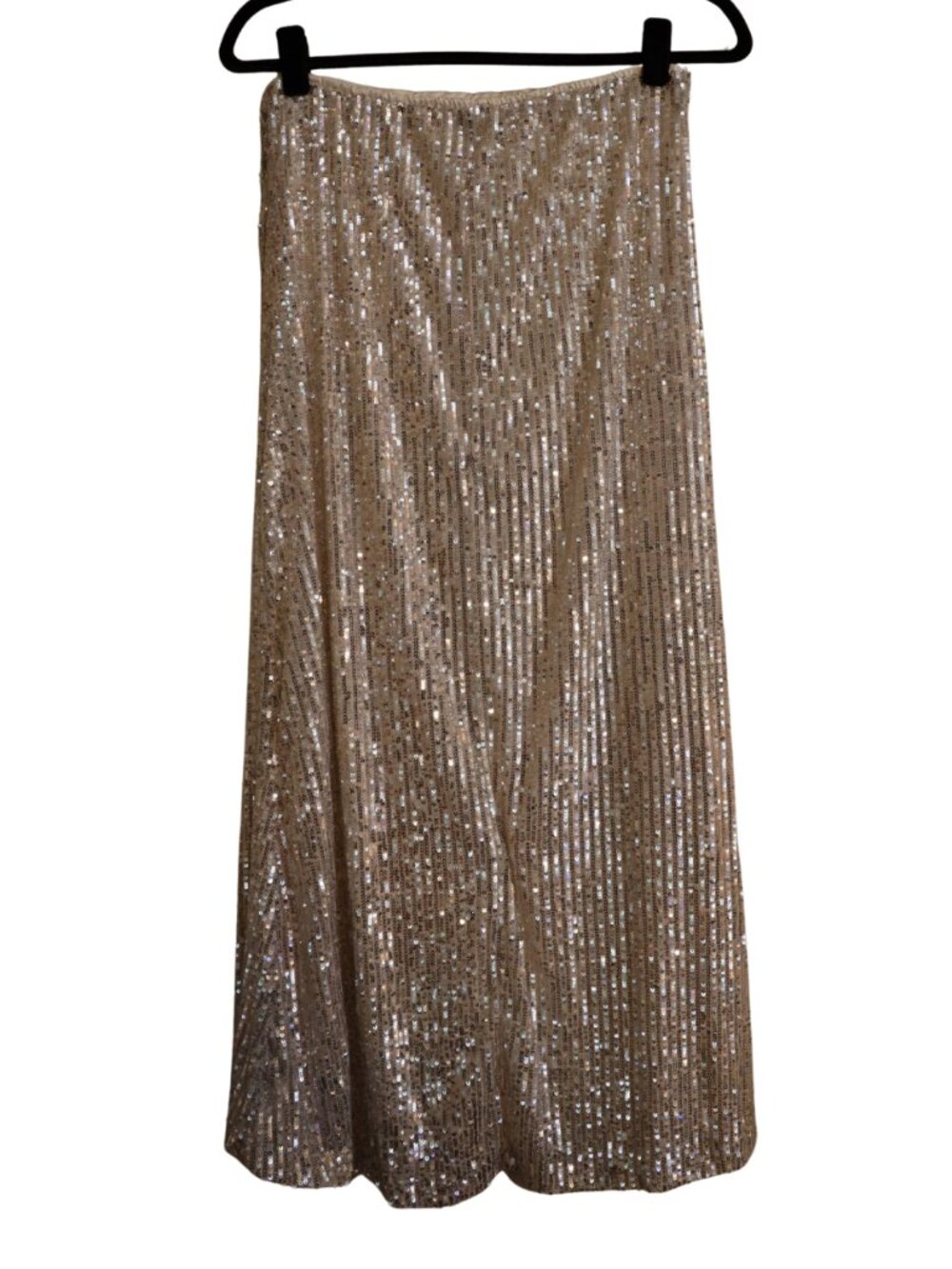 NWT Old Navy Gold Sequin Maxi Skirt Champagne Holiday Party Glam Medium